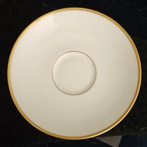 Théodore Haviland Limoges France Gold Trim Cream Saucers Set of 2